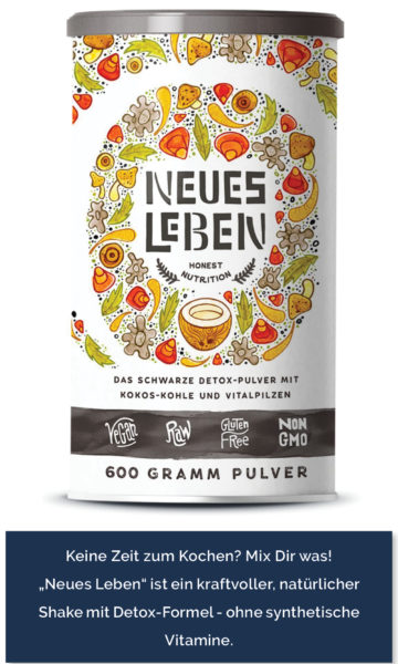 Detox-Pulver um Giftstoffe aus dem Körper zu filtern